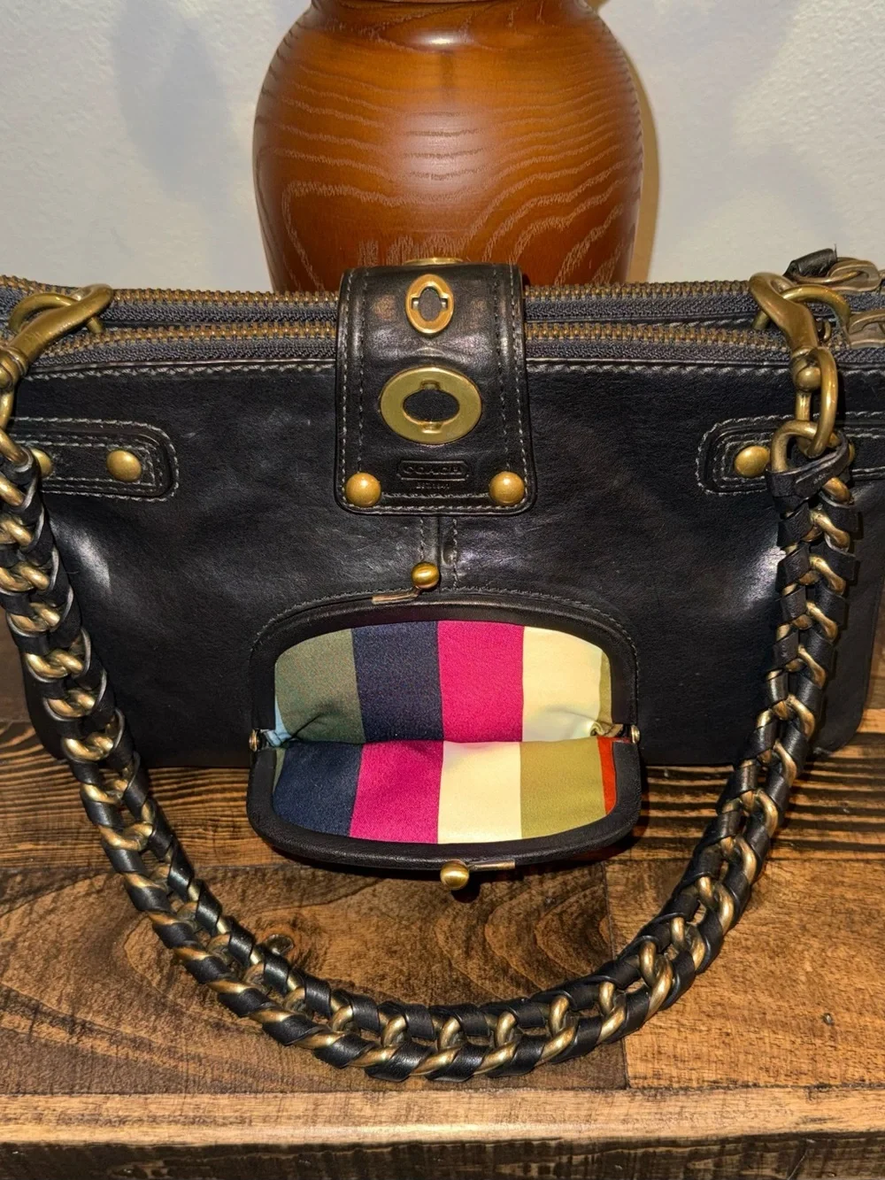 ❤️COACH LEGACY BRIDGET BRIDGIT BLACK LEATHER BAG VINTAGE Y2K 65TH ANNIVERSARY!❤️